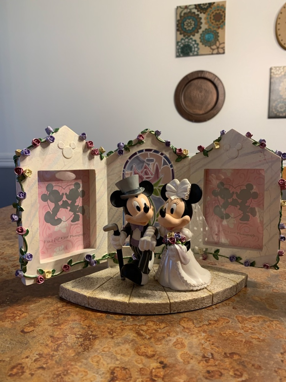 Disney Pink and White Mickey & Minnie Wedding Keepsake Display